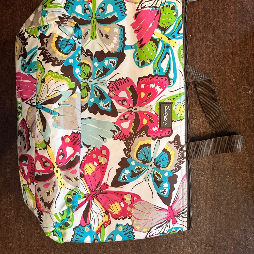 Thirty-One Multicolor Butterfly insulated lunch tote